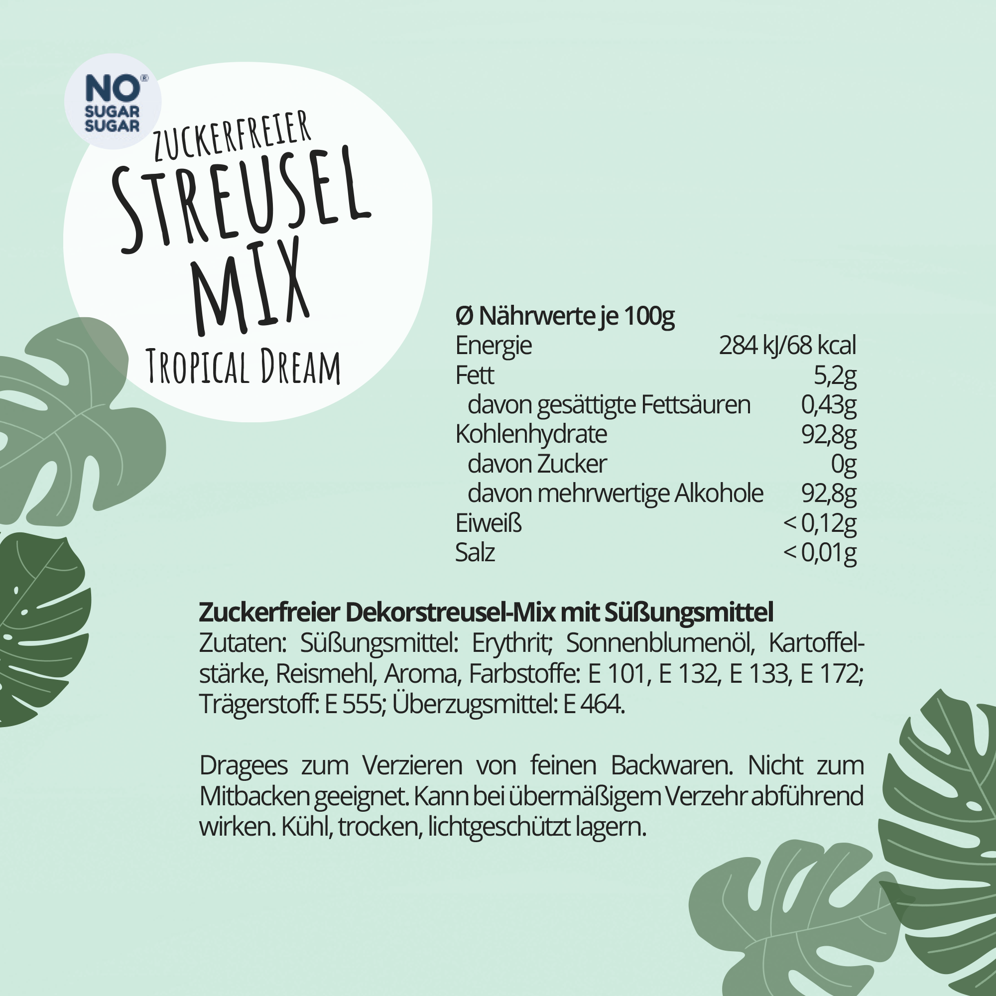 NO SUGAR SUGAR Sprinklemix Tropical Dream 90g