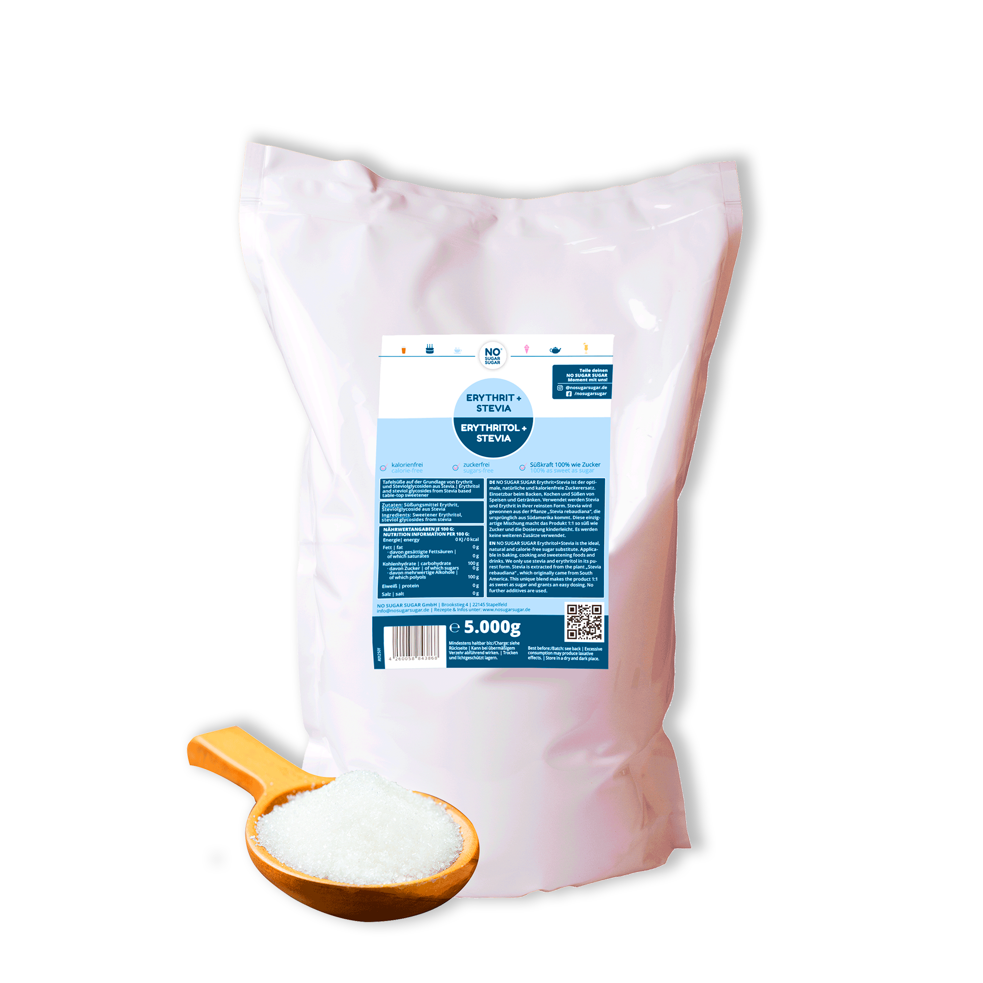NO SUGAR SUGAR Erythritol+Stevia 5kg