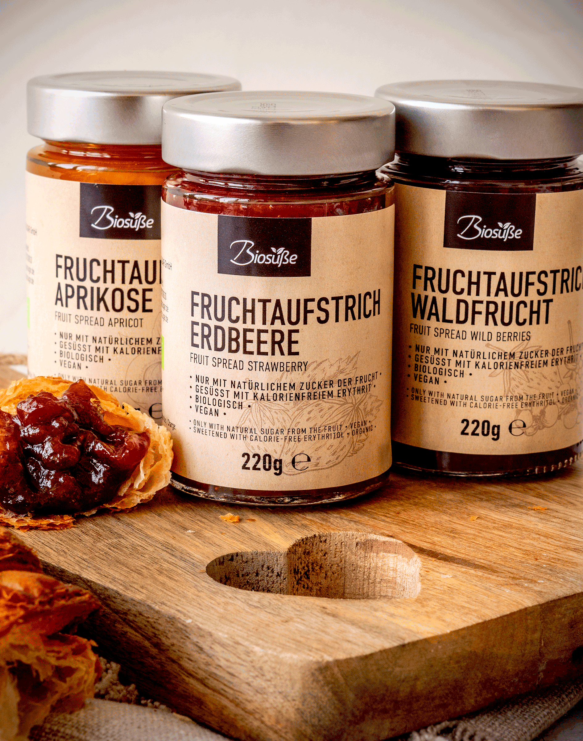 Biosüße Organic Fruit Spread tasting set  3x220g