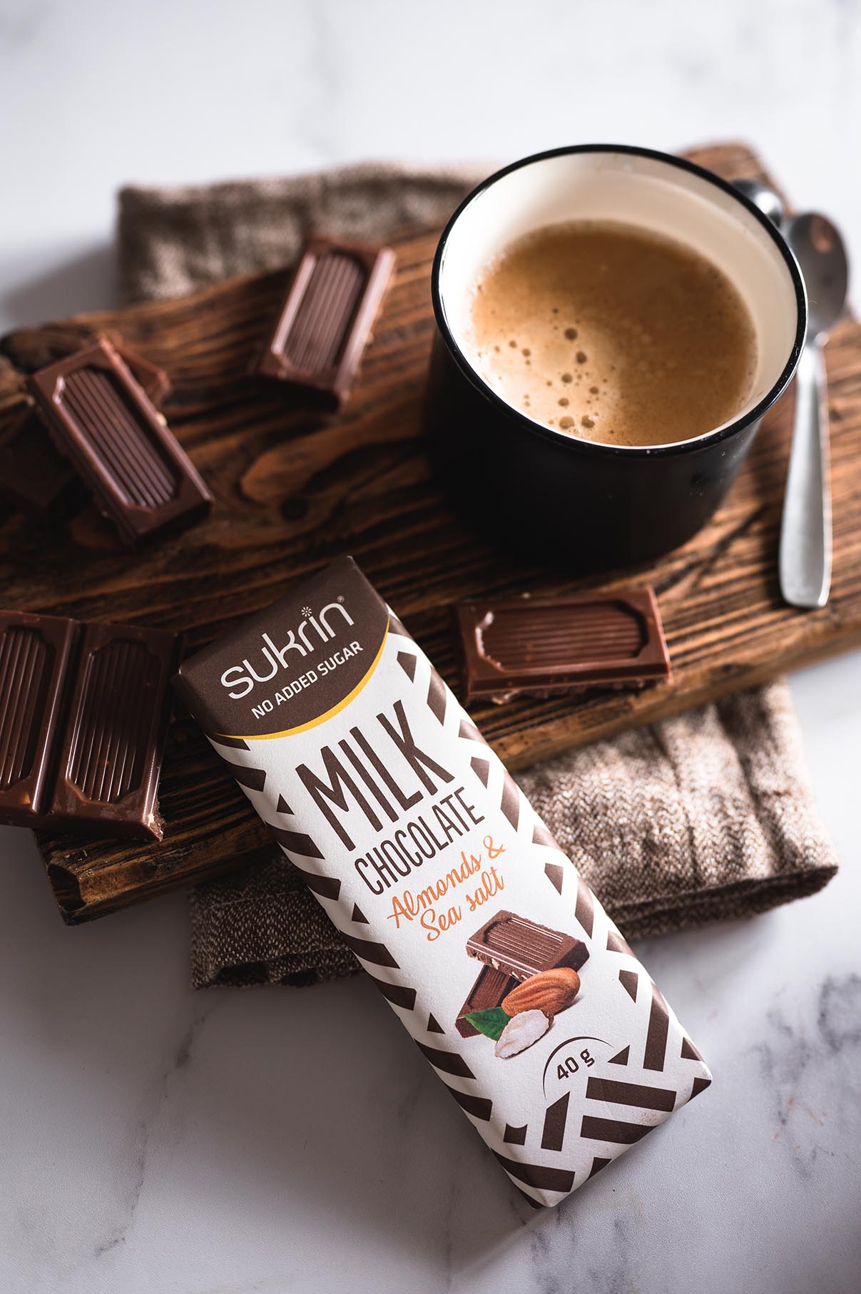 SUKRIN Chocolate Milk Almonds & Salt 40g