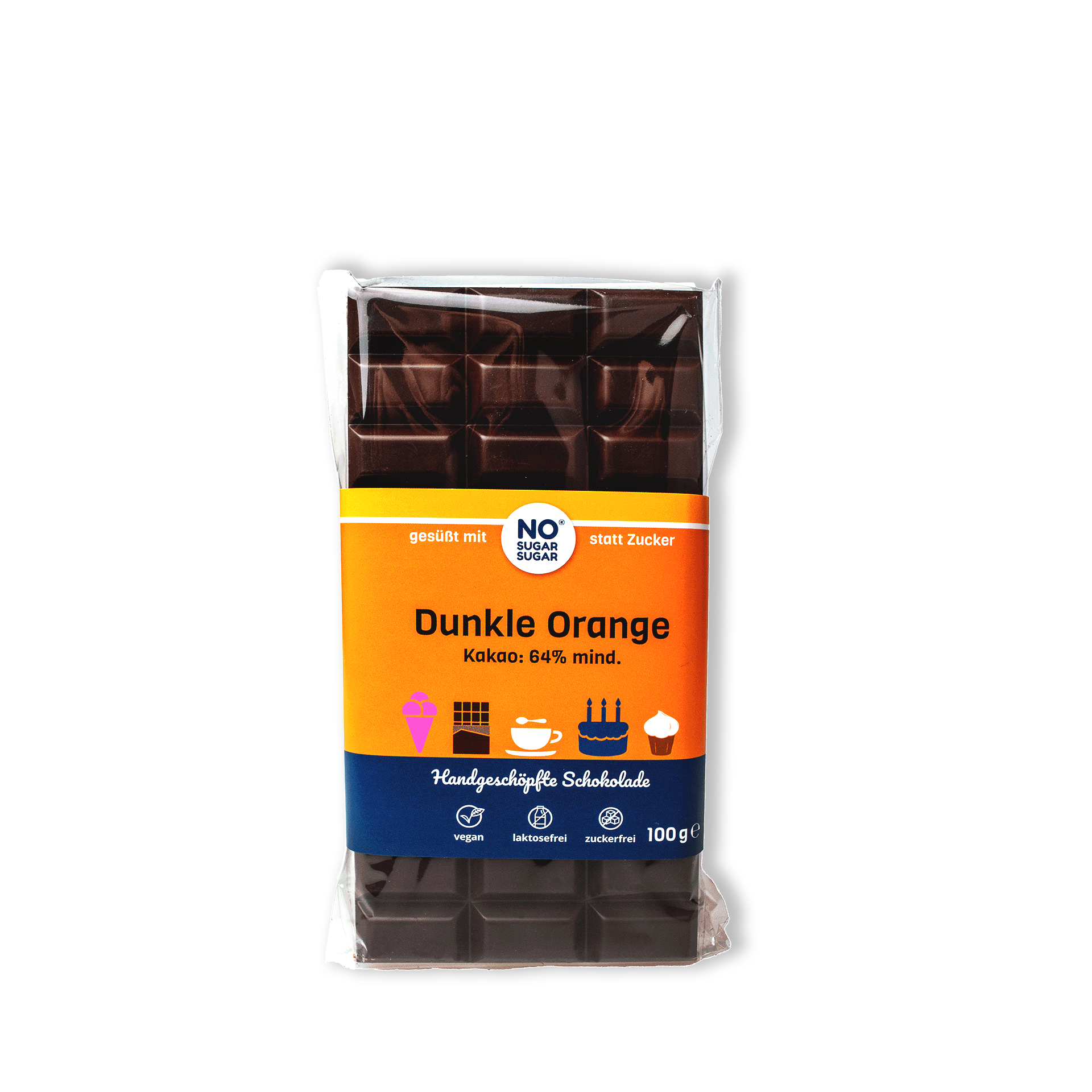 NO SUGAR SUGAR Dark Orange Chocolate 100g