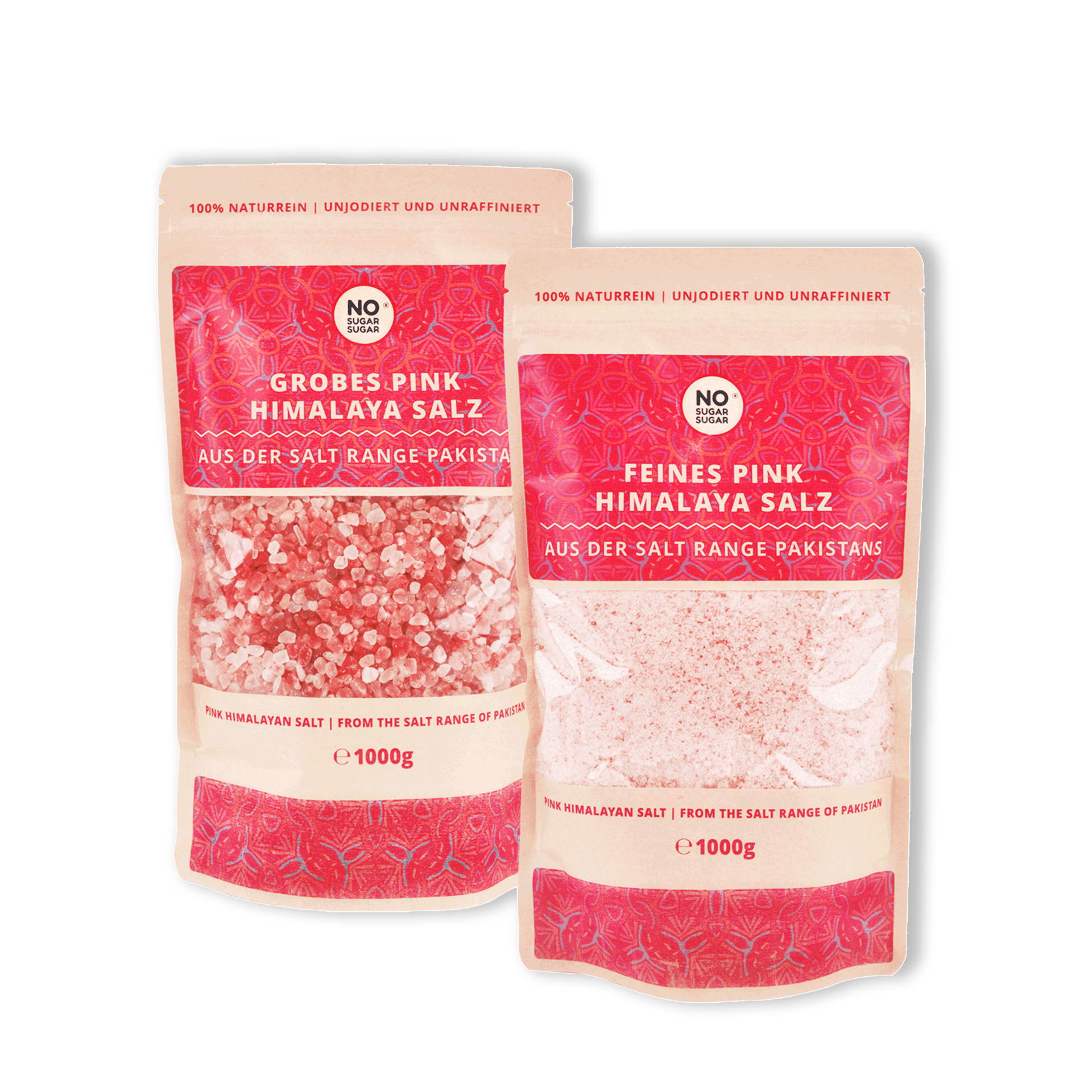 NO SUGAR SUGAR Pink Himalayan Salt Deal Set coarse & fine 2x1kg