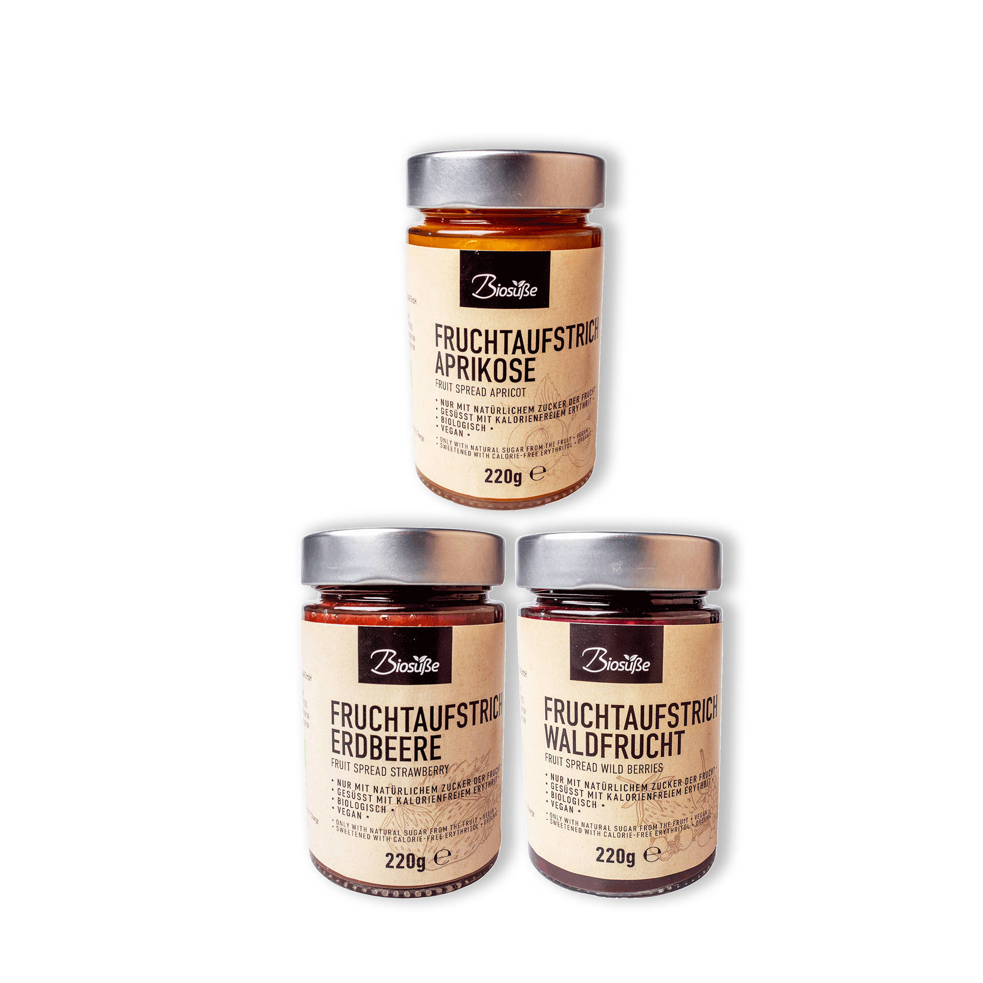 Biosüße Organic Fruit Spread tasting set  3x220g