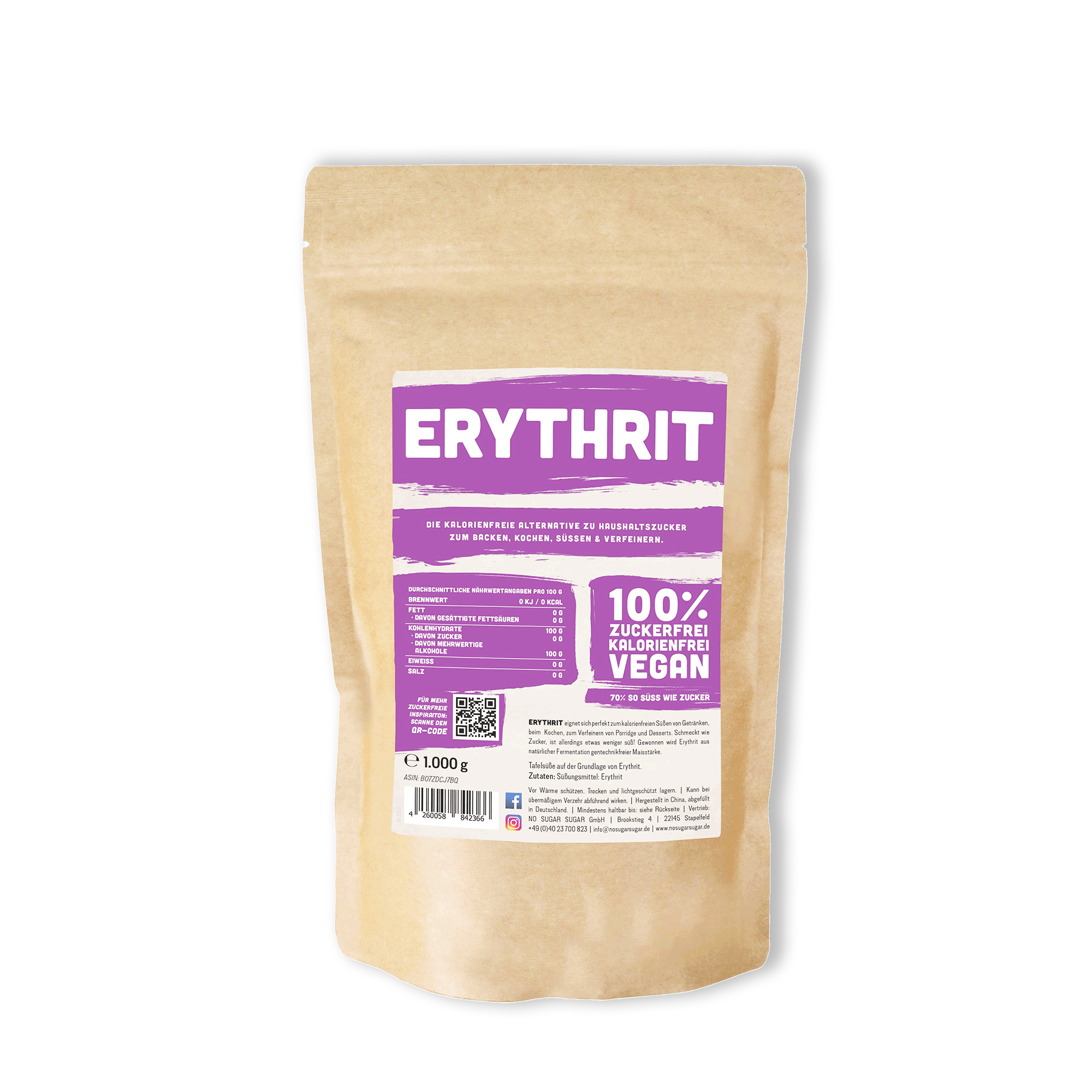 NO SUGAR SUGAR Erythritol 1kg Doypack