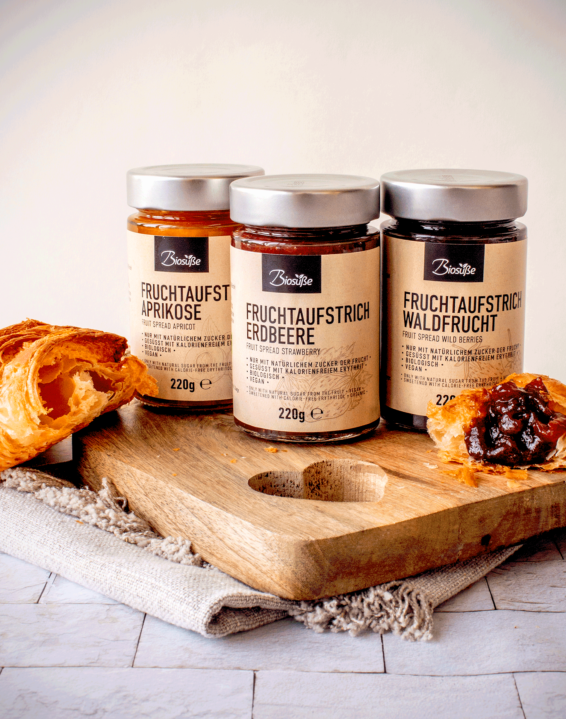 Biosüße Organic Fruit Spread tasting set  3x220g