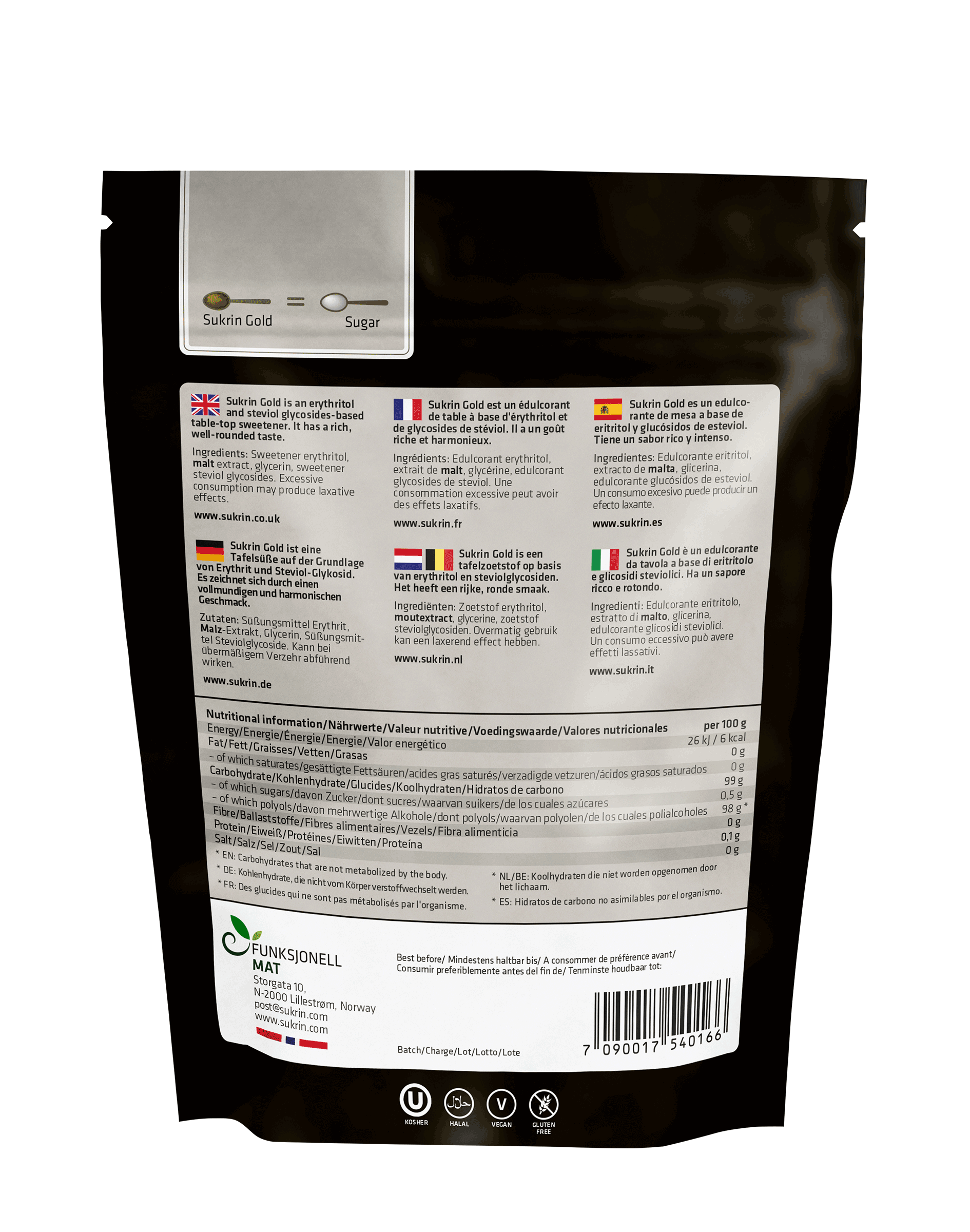 SUKRIN Erythritol+Stevia Gold 500g