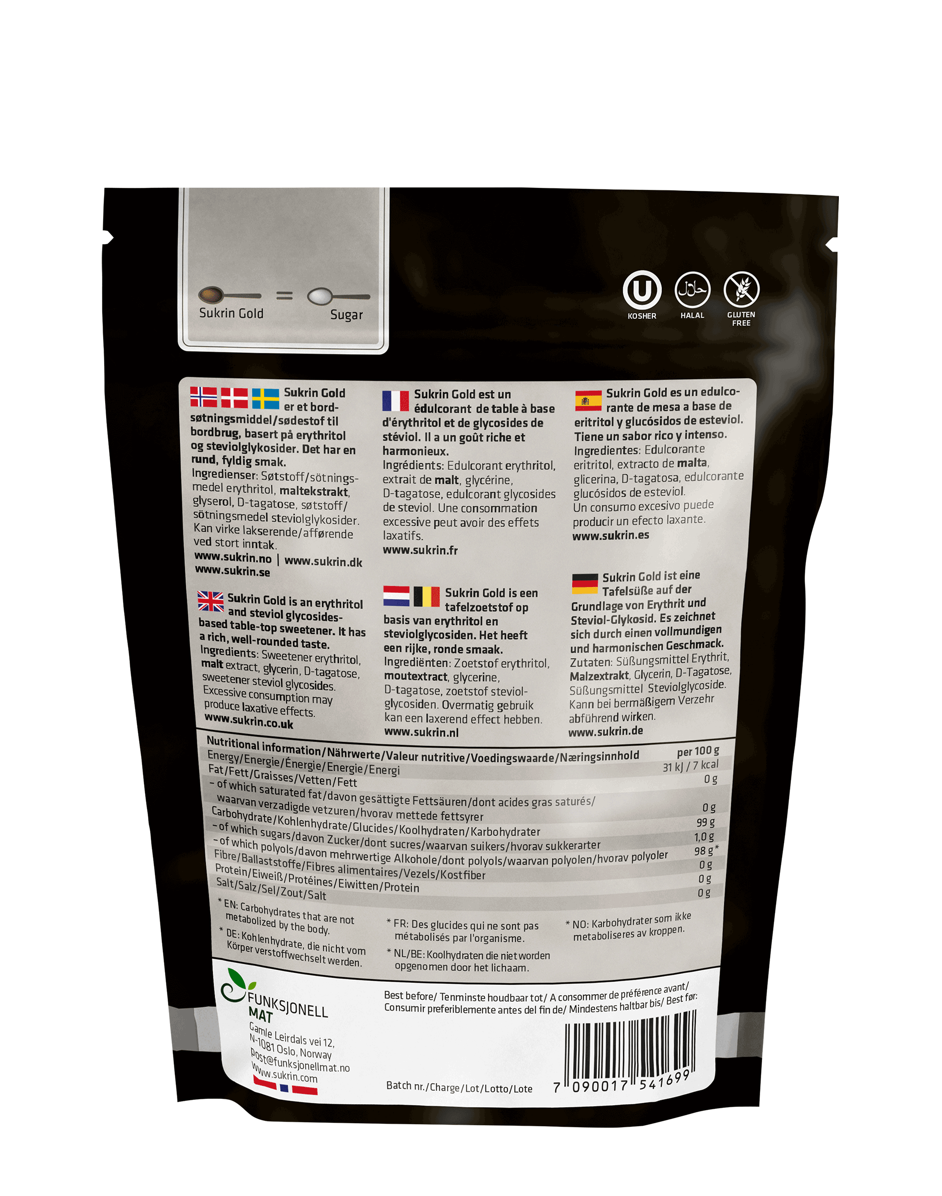 SUKRIN Erythritol+Stevia Gold 250g