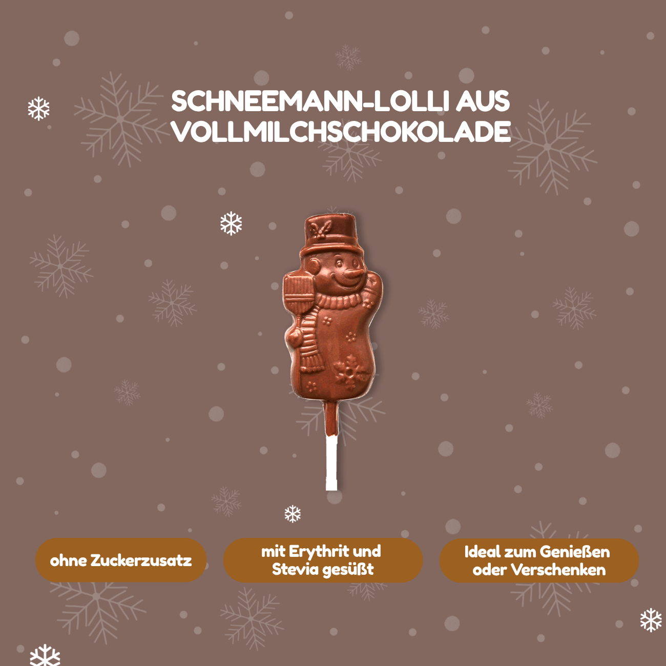 NO SUGAR SUGAR Cocolate Lolly Snowman 10g