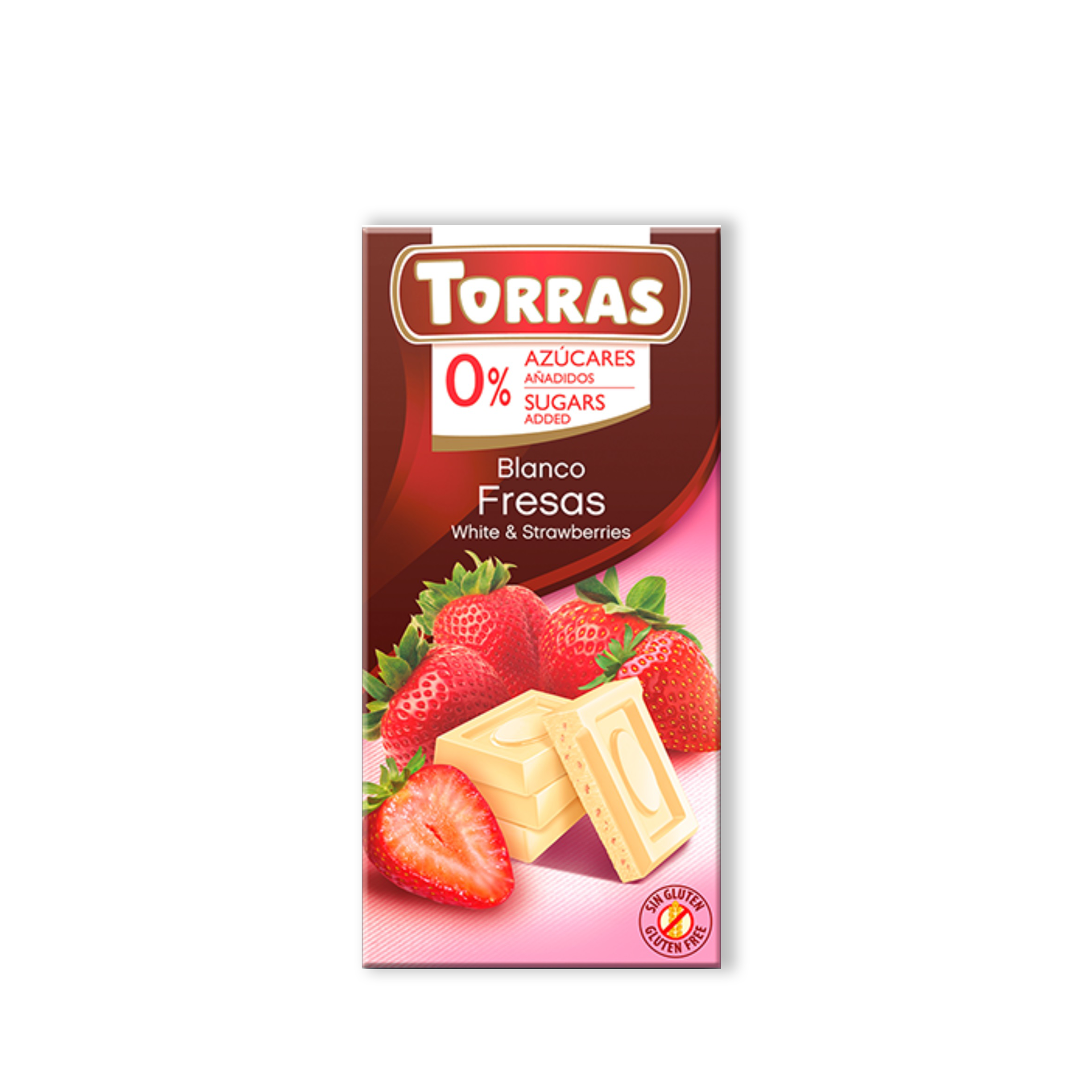 Torras Classic Chocolate White with Strawberries 75g